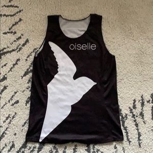 Oiselle Volee Singlet Tank Top - black bird